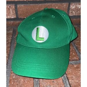 Nintendo Luigi Green Baseball Cap Adjustable Hat Super Mario Bros Video Game